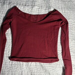 Brandy Melville Maroon Long Sleeve Top